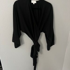 Alexis Black Wrap Blouse